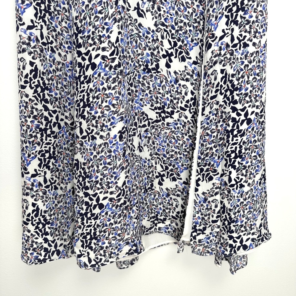 Reiss Livia Mosaic Print Split Midi Dress Floral Blue White Navy 7 - Picture 7 of 12